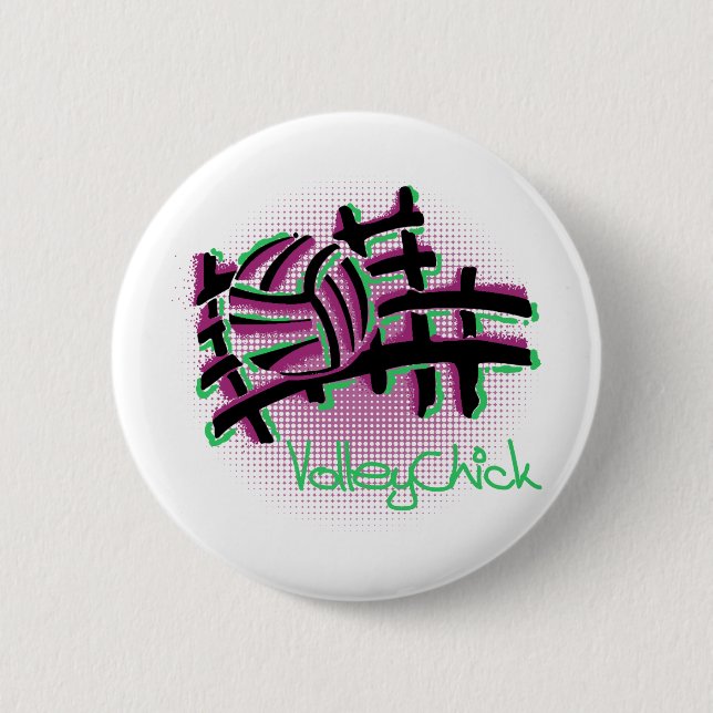 VolleyChick Netzo 6 Cm Round Badge (Front)