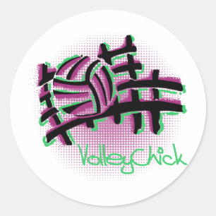 VolleyChick Netzo Classic Round Sticker