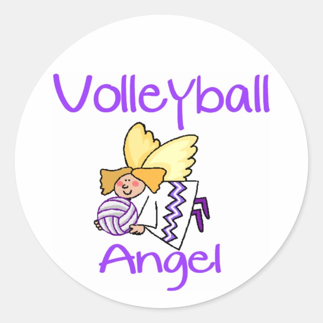 VolleyChick VB Angel Classic Round Sticker (Front)
