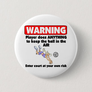 VolleyChick Warning 6 Cm Round Badge