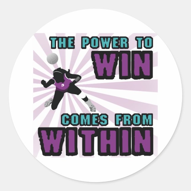 VolleyChick Within Classic Round Sticker (Front)