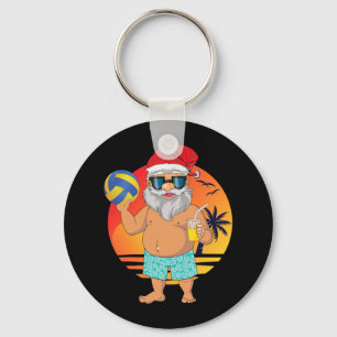 Volleyll Christmas Santa Claus Hawaiian Summer Tai Key Ring