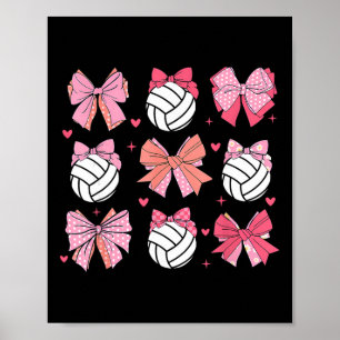 Volleyll Coquette Bow Volleyll Mom Mothers Day Sof Poster