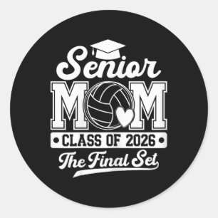 Volleyll Senior Mum The Final Set Cl Of 2026 Gradu Classic Round Sticker