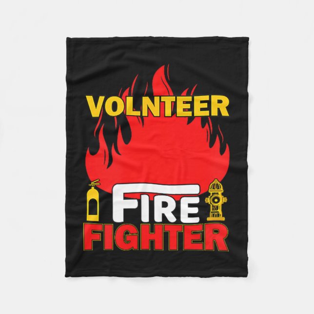 Volnteer Firefighter Fireman Gift Proud Firefighte Fleece Blanket (Front)