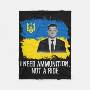 Volodymyr Zelensky I Need Ammunition Fleece Blanket