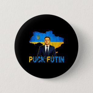 Volodymyr Zelensky Puck Futin Meme I Stand With Uk 6 Cm Round Badge