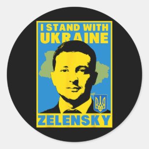 Volodymyr Zelensky Ukraine Ukrainian Flag Shirt Classic Round Sticker