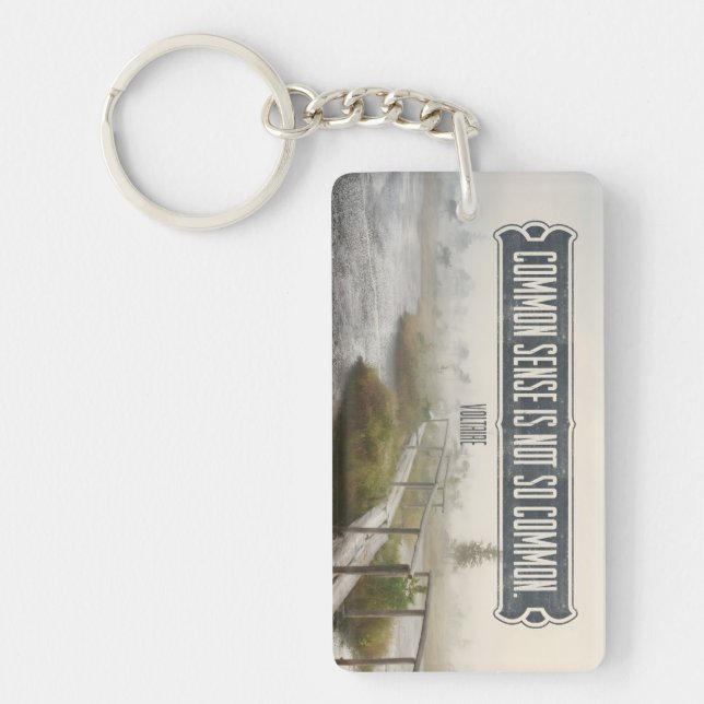 Voltaire Inspirational Quote "Common sense" Key Ring (Front)