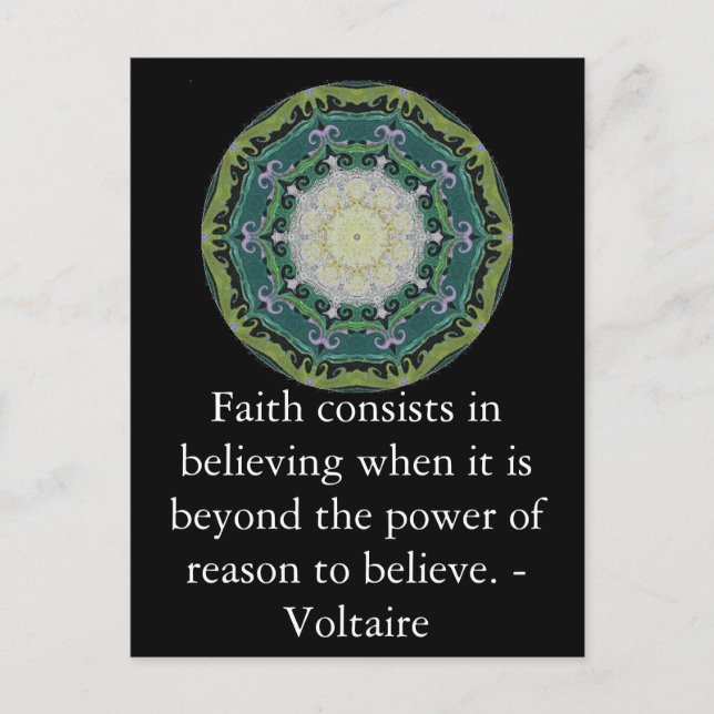 Voltaire quotation about FAITH Postcard (Front)
