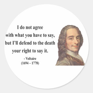 Voltaire Quote 1b Classic Round Sticker