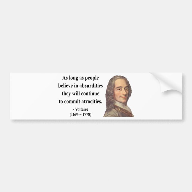 Voltaire Quote 2b Bumper Sticker (Front)