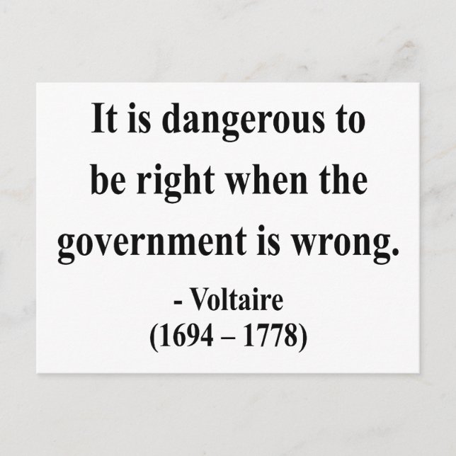 Voltaire Quote 7a Postcard (Front)