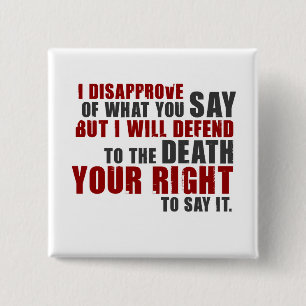 Voltaire Quote (Colour) 15 Cm Square Badge