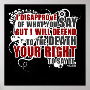 Voltaire Quote (Colour) Poster