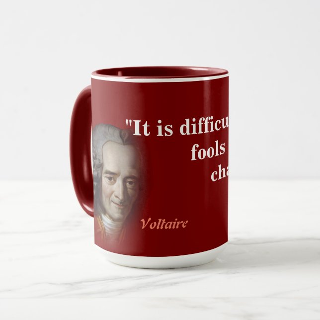 Voltaire Quote On Fools Mug (Front Left)