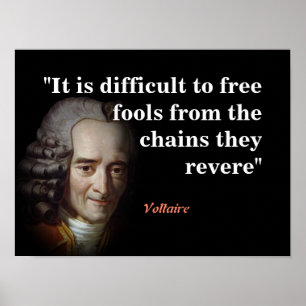 Voltaire Quote On Fools Poster