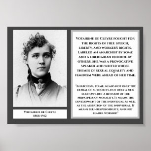 Voltairine de Cleyre Feminist Libertarian Arnarchy Poster