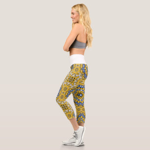 Volume eleven's kaleidoscope art twenty-one capri leggings