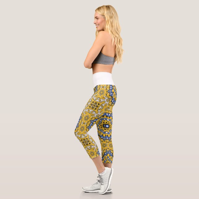 Volume eleven's kaleidoscope art twenty-one capri leggings (Left)