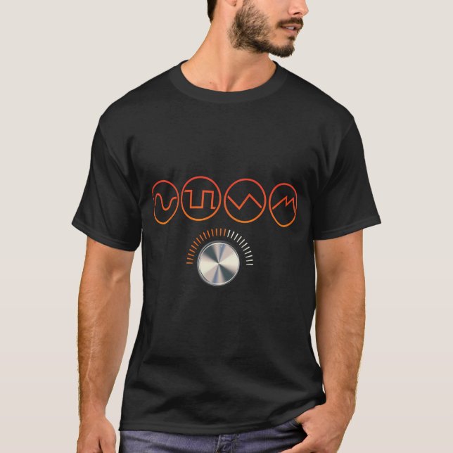 Volume Knob Synthesizer Analogue Synth Wave T-Shirt (Front)