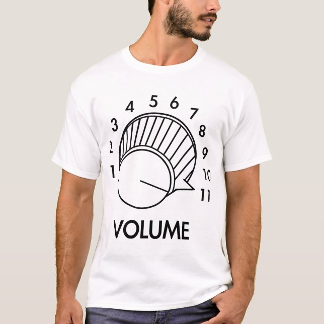 Volume Knob Up To 11 Spinal Tap Inspired Funny T-Shirt (Front)