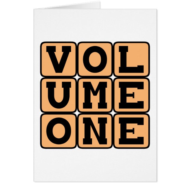 Volume One, First Volume (Front)
