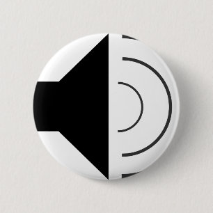 Volume up Speaker 6 Cm Round Badge