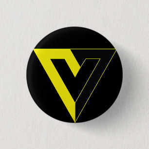 voluntary v 3 cm round badge