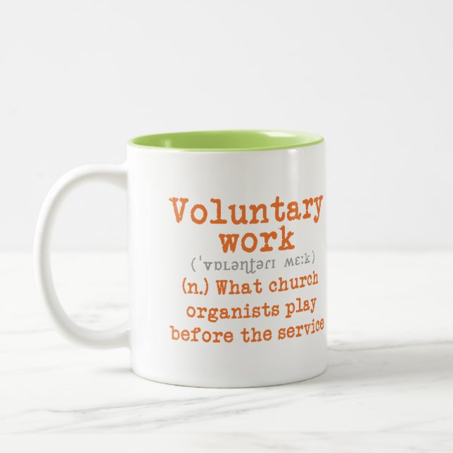 Voluntary work mug for organists - (Left)