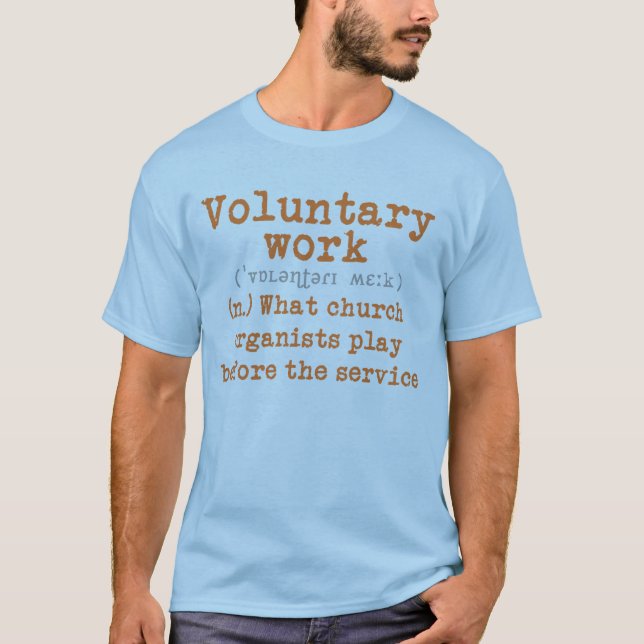 Voluntary work tee - orange letters (Front)