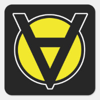 Voluntaryism Square Sticker - Anarchy Yellow