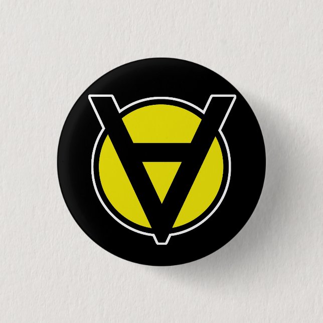 Voluntaryist Black and Yellow Button (Front)