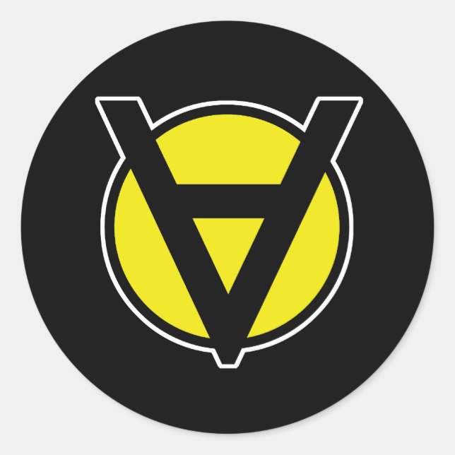 Voluntaryist Black and Yellow Sticker Full Fill (Front)