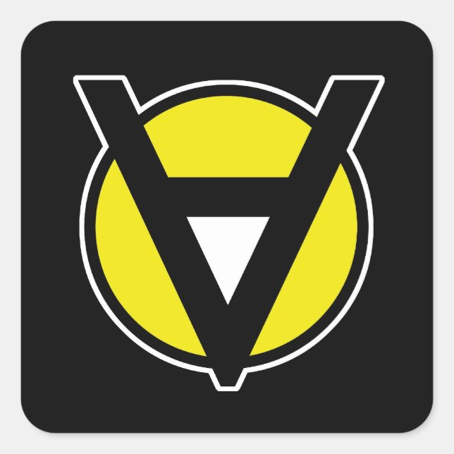 Voluntaryist Sticker with White Centre Square Cut (Front)