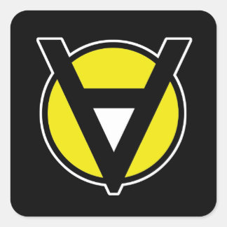 Voluntaryist Sticker with White Centre Square Cut