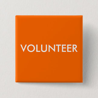 VOLUNTEER 15 CM SQUARE BADGE