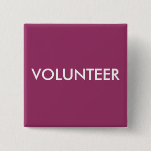 VOLUNTEER 15 CM SQUARE BADGE