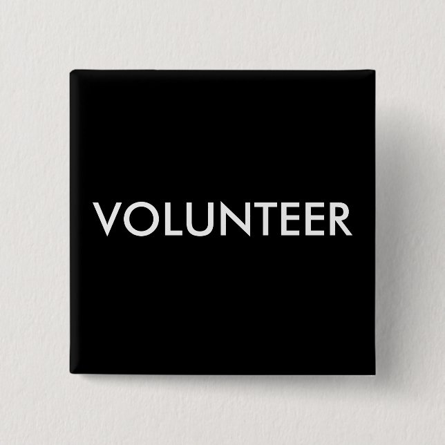 VOLUNTEER 15 CM SQUARE BADGE (Front)