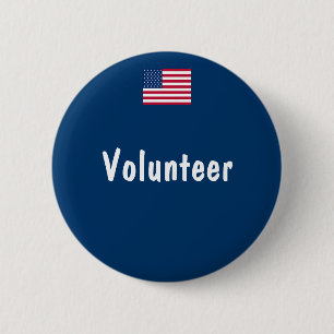 Volunteer 6 Cm Round Badge