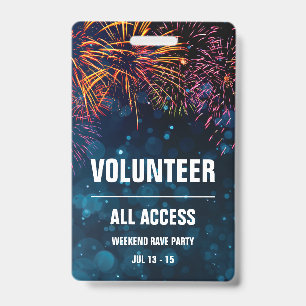 Volunteer All Access Event Pass   Fireworks Finale ID Badge