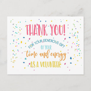 volunteer appreciation announcement postcard