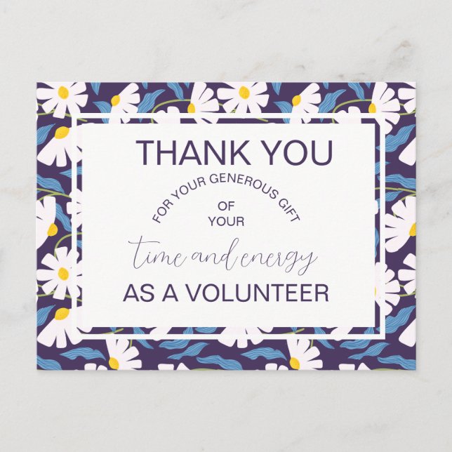 volunteer appreciation announcement postcard (Front)