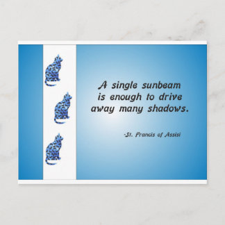 Volunteer Appreciation Cat and Sunbeam Quote Postcard