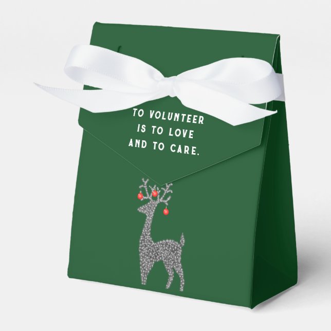 Volunteer Appreciation Christmas Holiday Favour Box (Front Side)