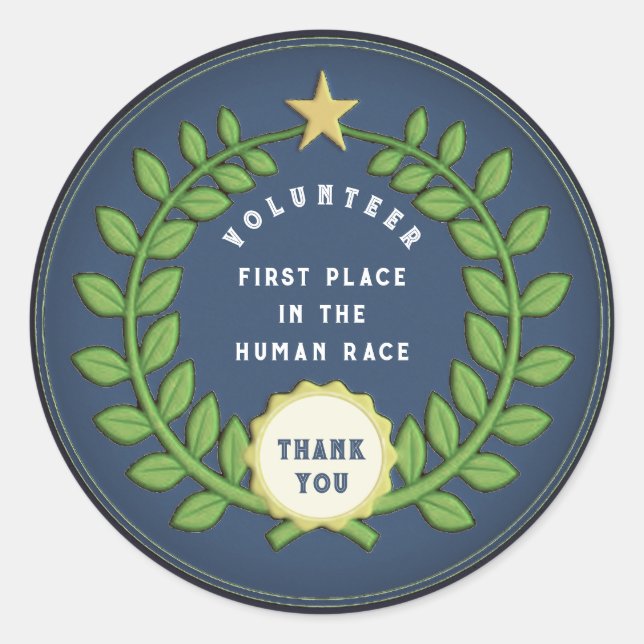 Volunteer Appreciation Classic Round Sticker (Front)