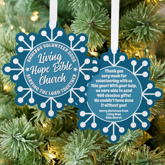 Volunteer Appreciation Paper Ornament - Snowflake (Creator Uploaded)