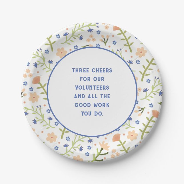 Volunteer Appreciation Paper Plate (Front)