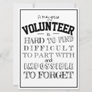 Volunteer Appreciation Thank you Gift script white Card