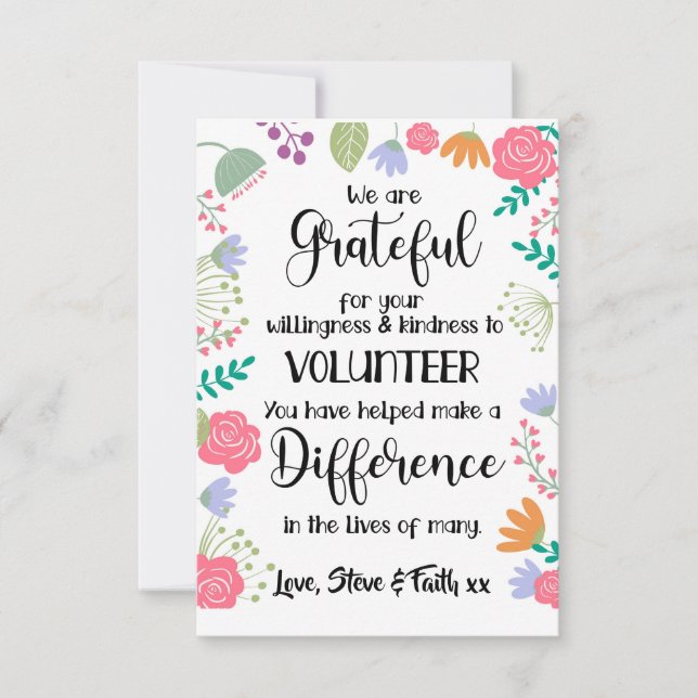 volunteer appreciation week card (Front)